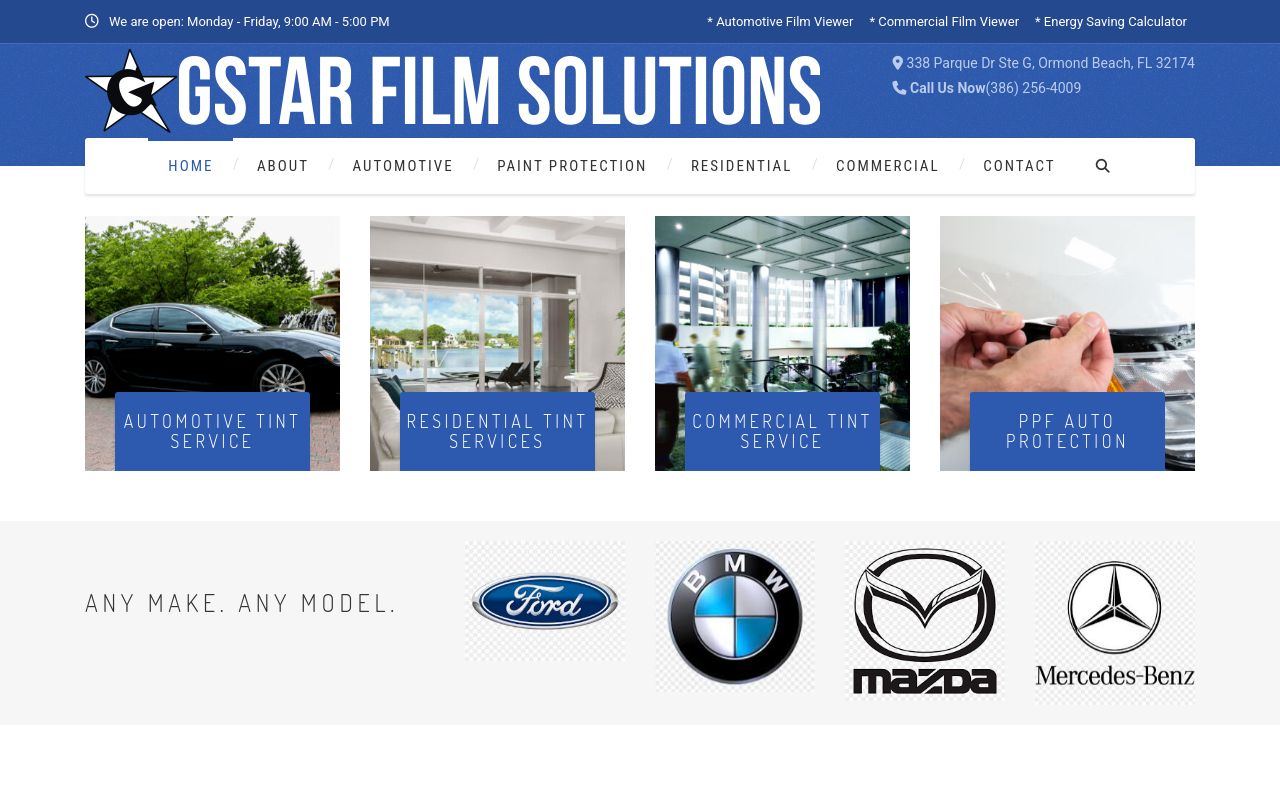 Homepage of GStar Film Solutions's website