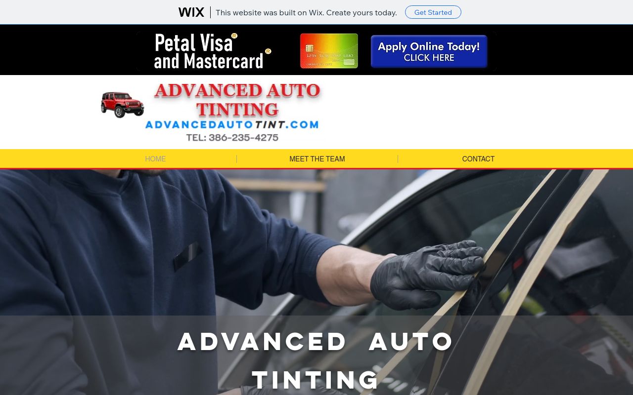 Homepage of George's Advanced Auto Tint's website