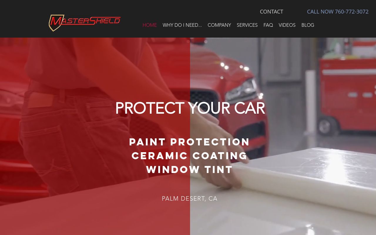 Homepage of MasterShield's website