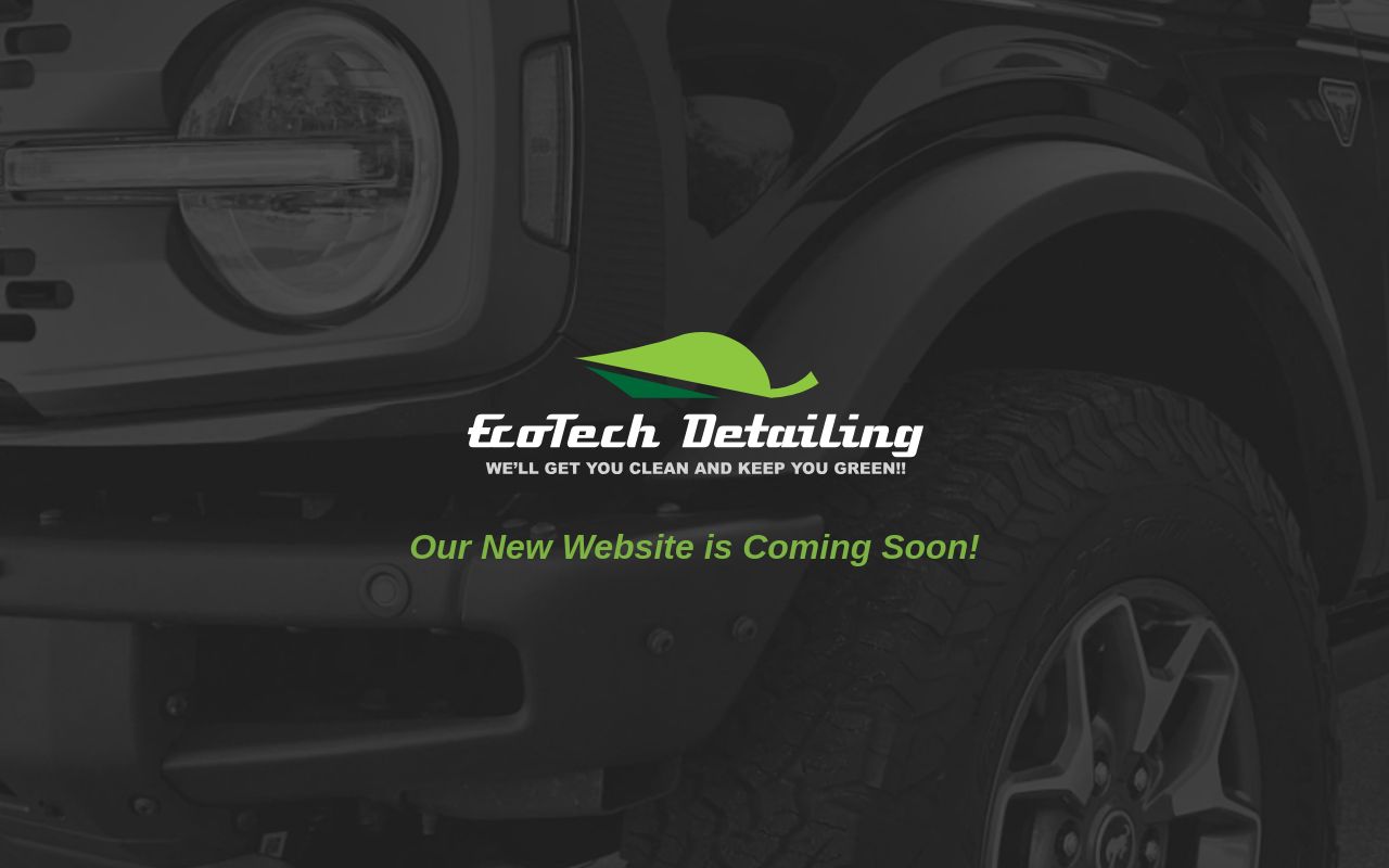 Homepage of EcoTech Detailing's website