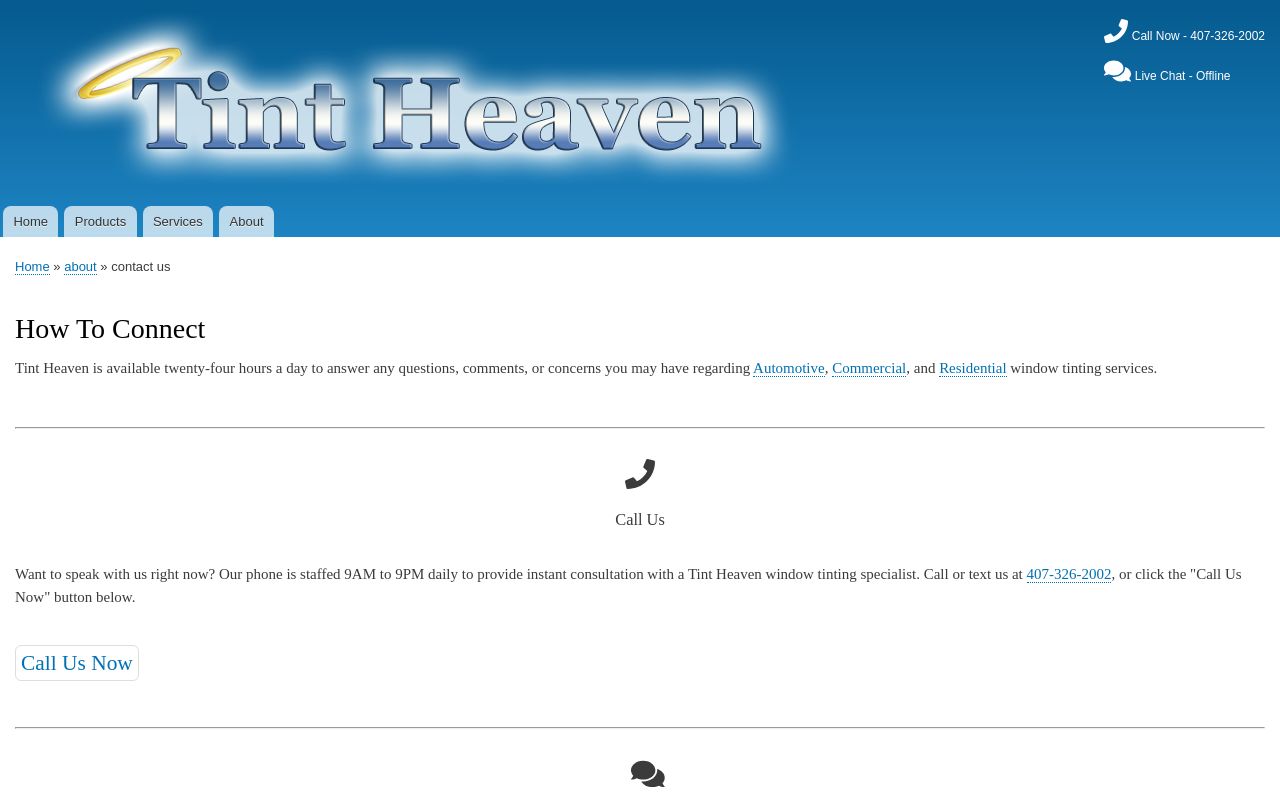 Homepage of Tint Heaven's website