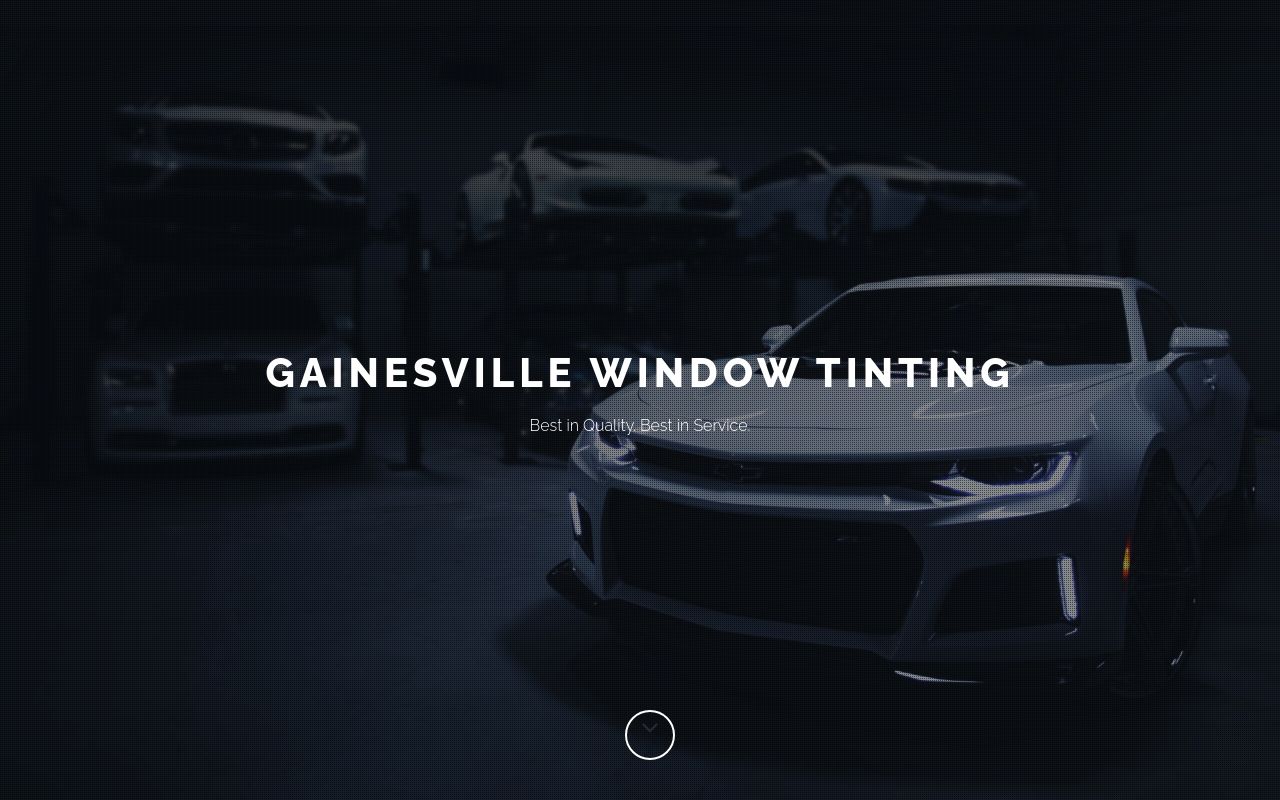 Homepage of Gainesville Window Tinting's website