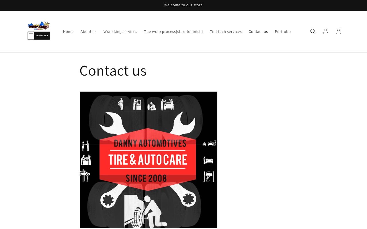 Homepage of The tint tech and wrap kings's website