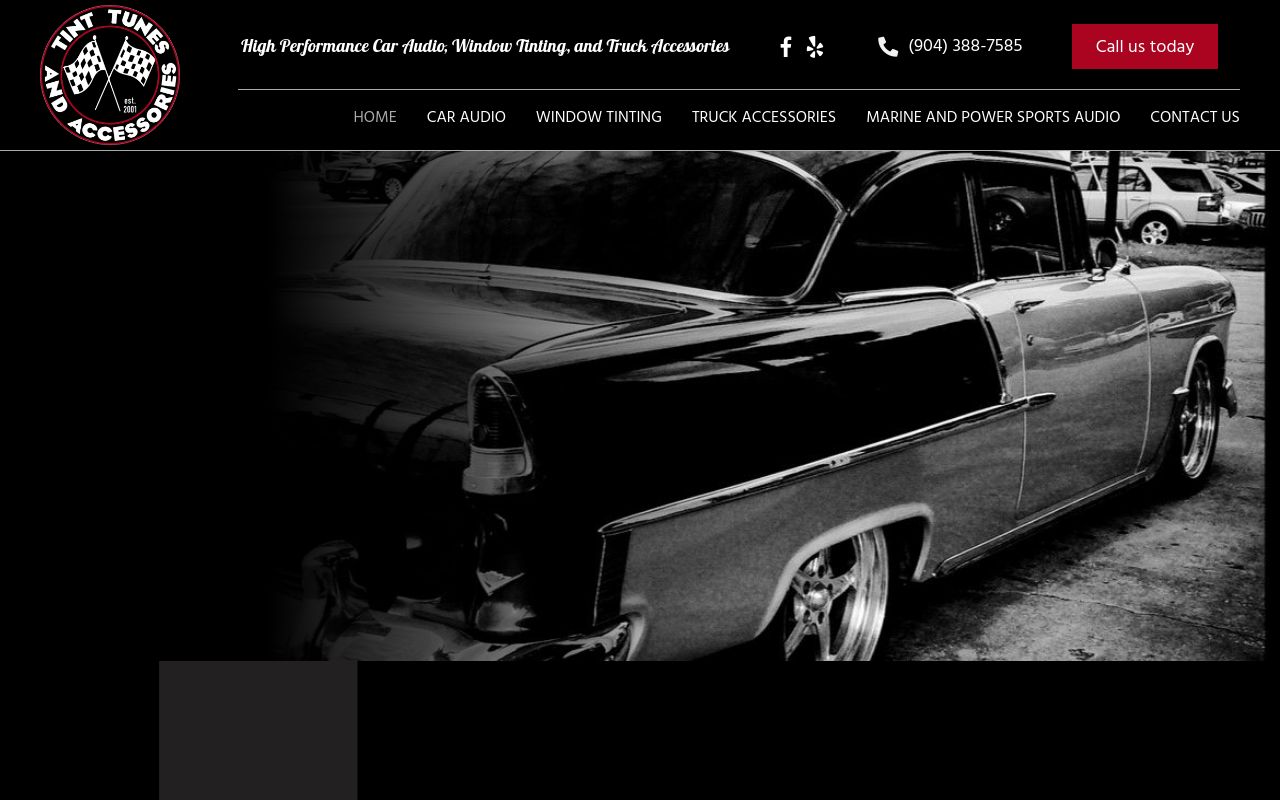 Homepage of Tint Tunes & Accessories Inc's website