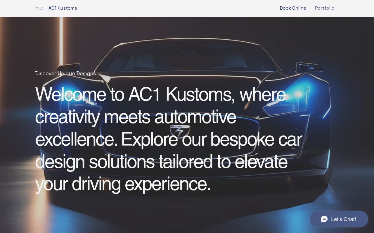 Homepage of AC1 Kustoms's website