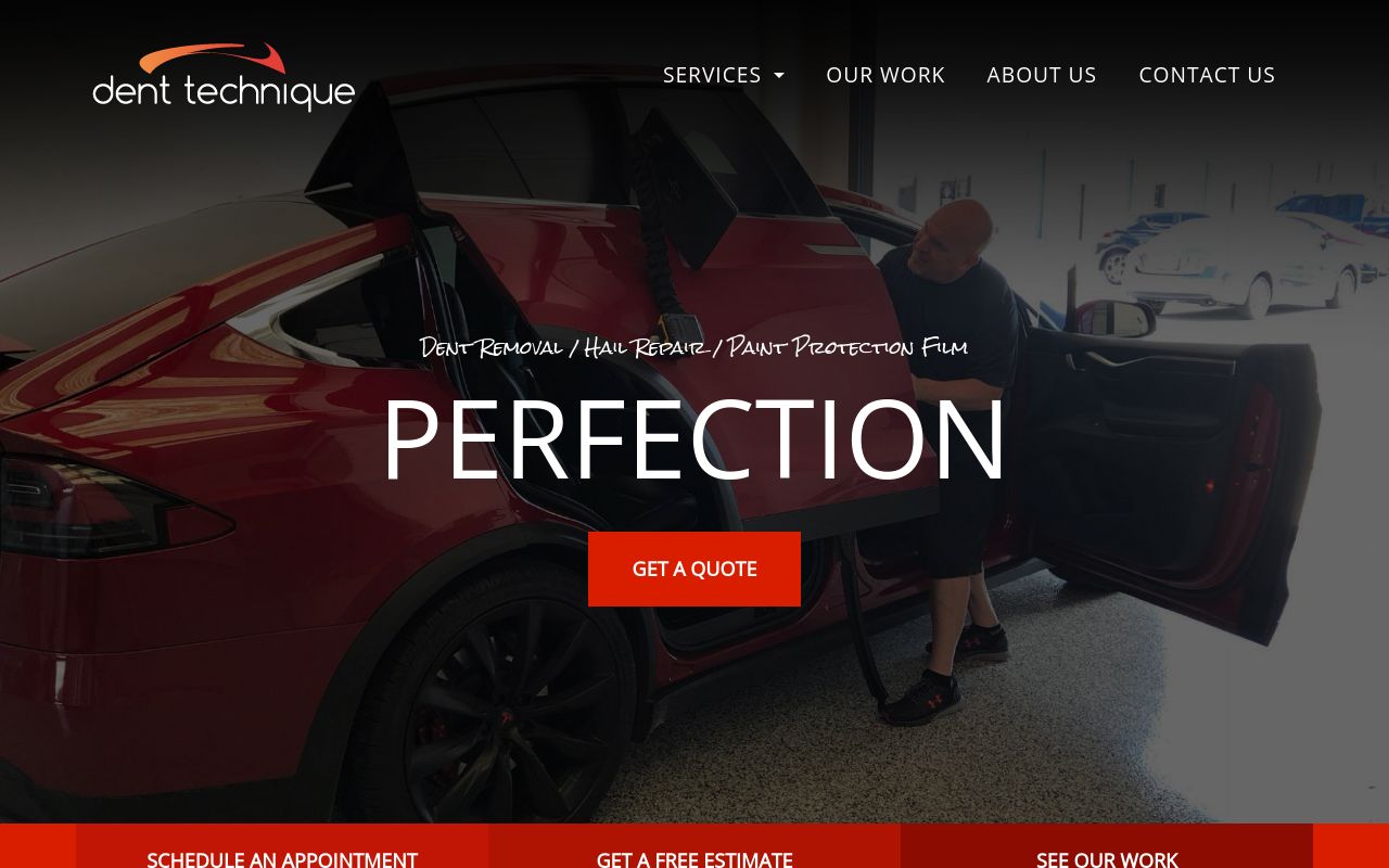 Homepage of Dent Technique's website