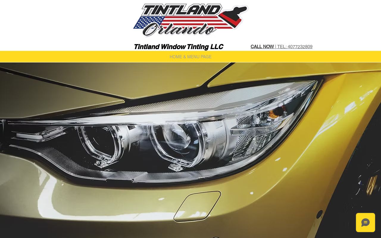 Homepage of Tintland Orlando's website