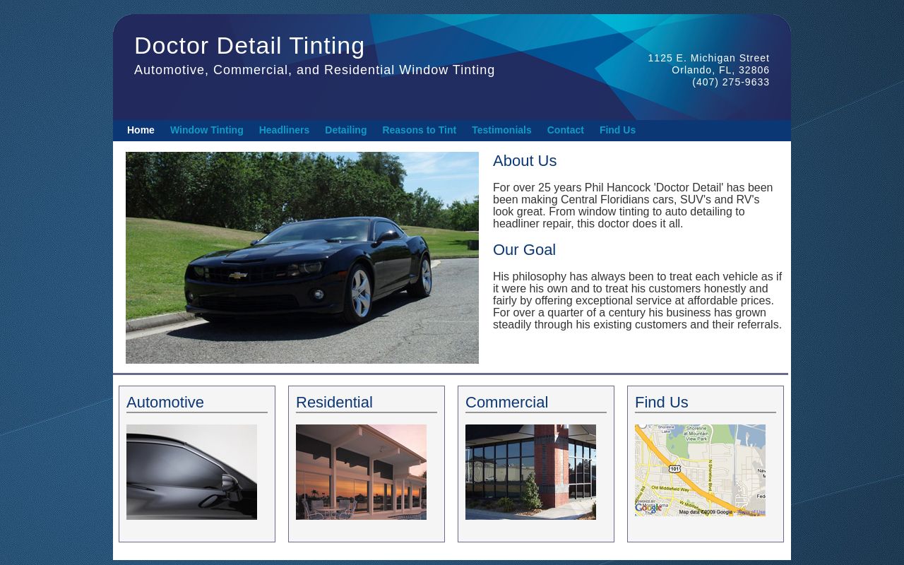Homepage of Doctor Detail's website