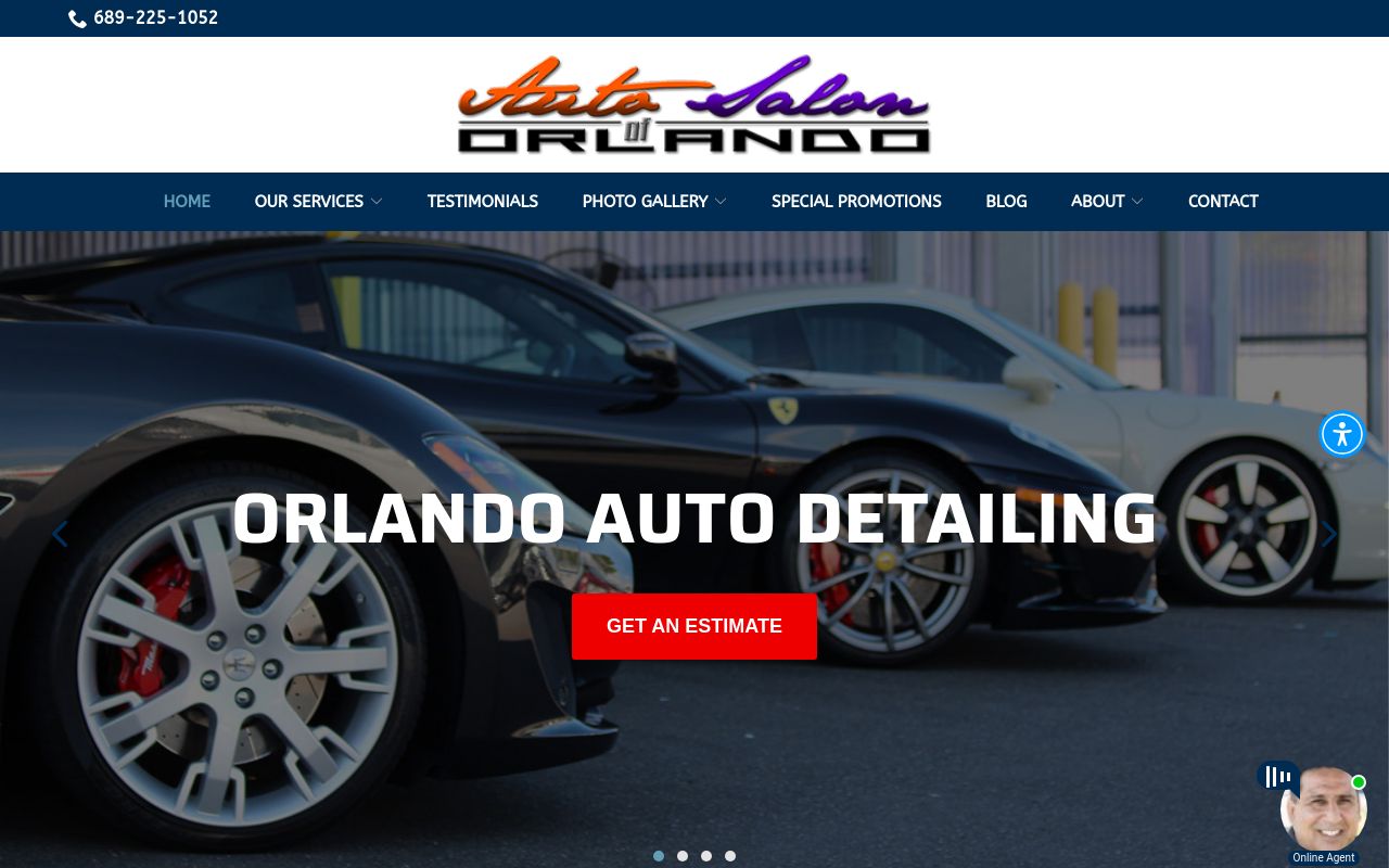 Homepage of Auto Salon of Orlando's website