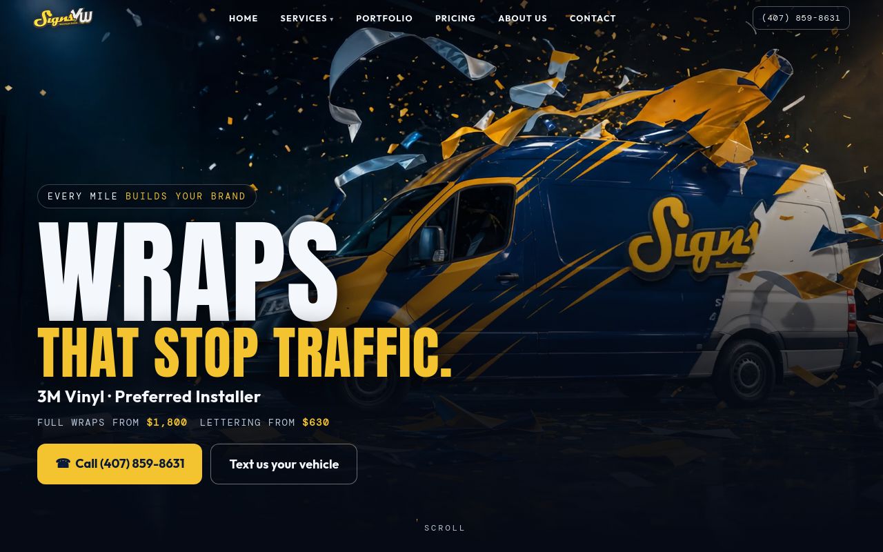 Homepage of SignVW's website