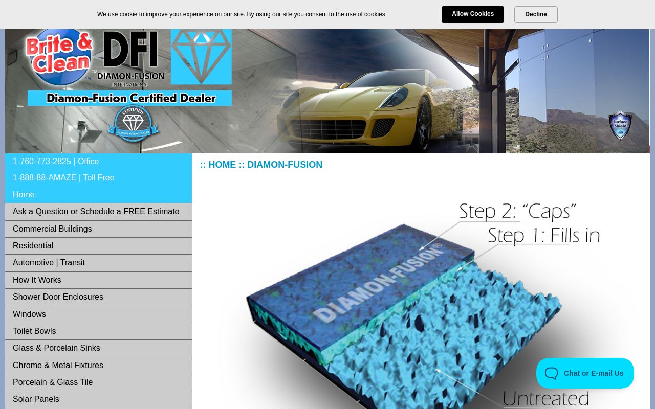 Homepage of Diamon-Fusion by Surface Shield's website