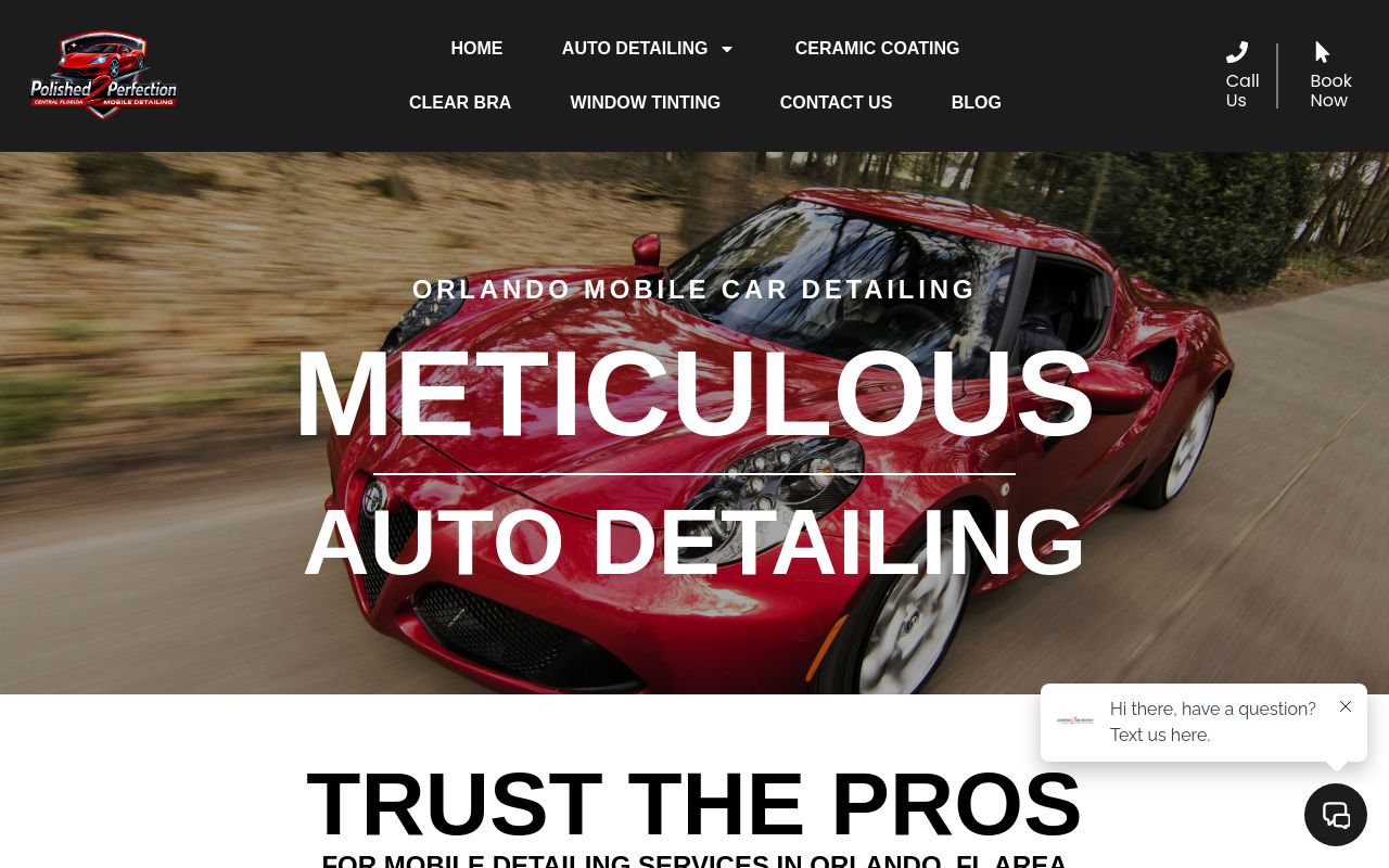 Homepage of Polished 2 Perfection Mobile Detailing's website