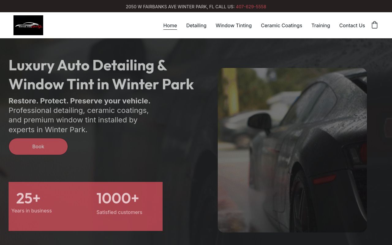 Homepage of Winter Park Auto Spa Inc's website