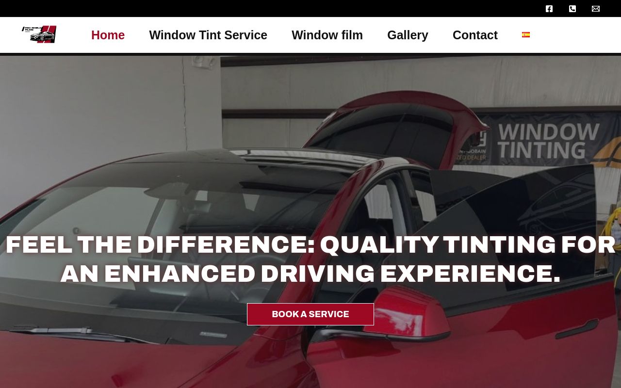 Homepage of Pro shield films LLC's website