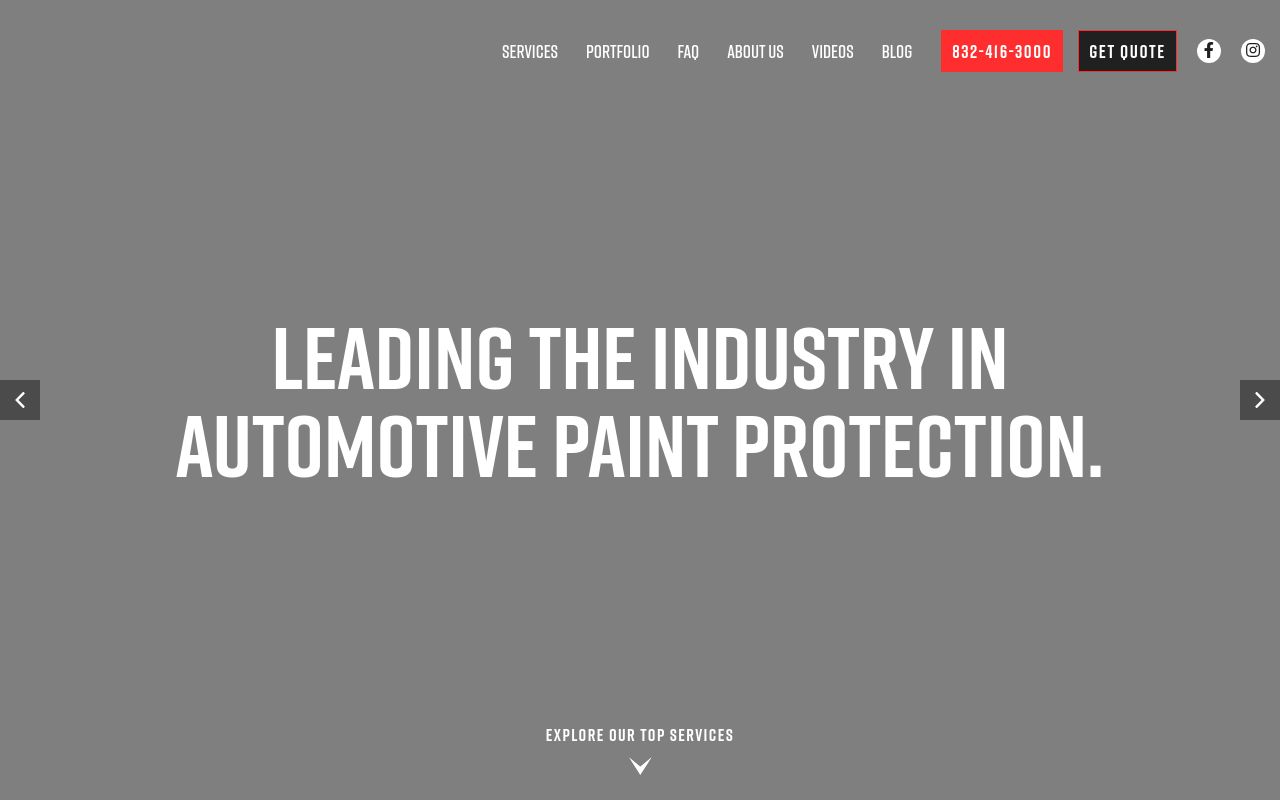 Homepage of American Detail - PPF Film and Ceramic Coating's website