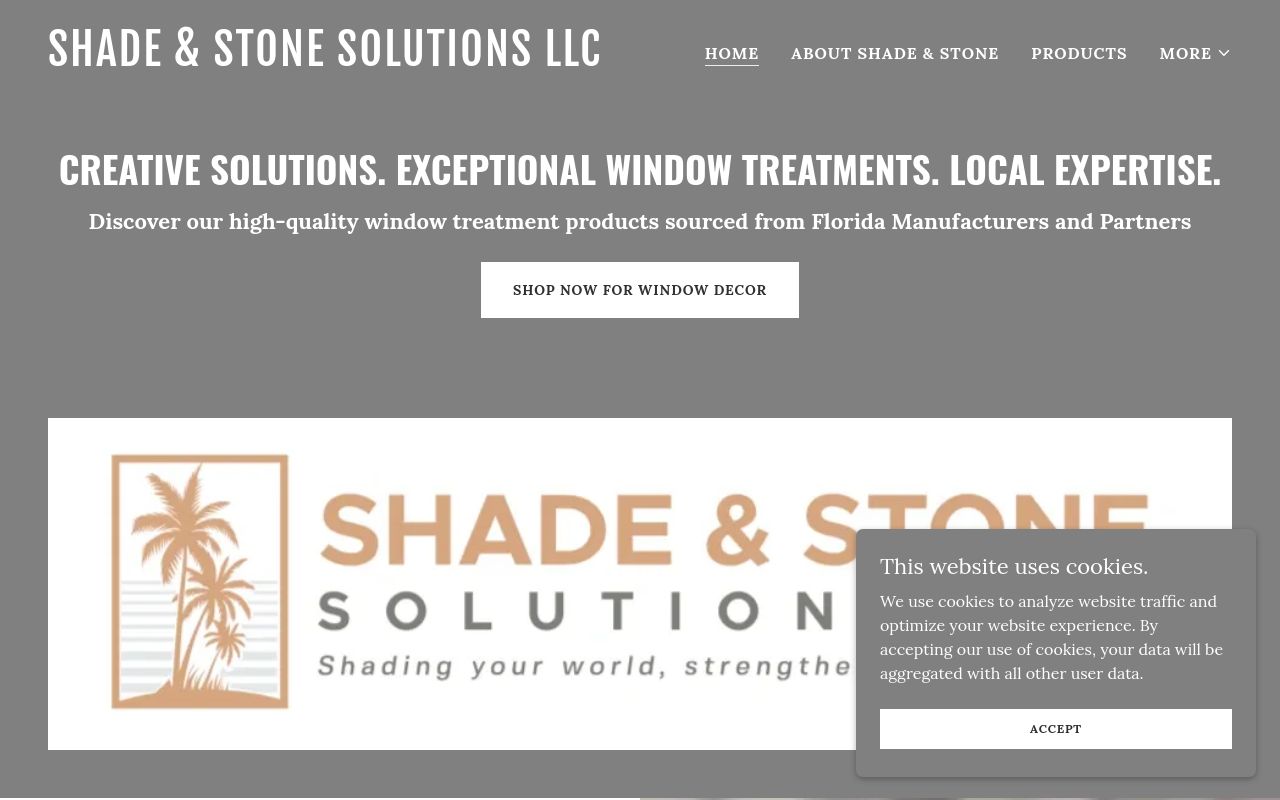Homepage of Shade & Stone Solutions LLC's website