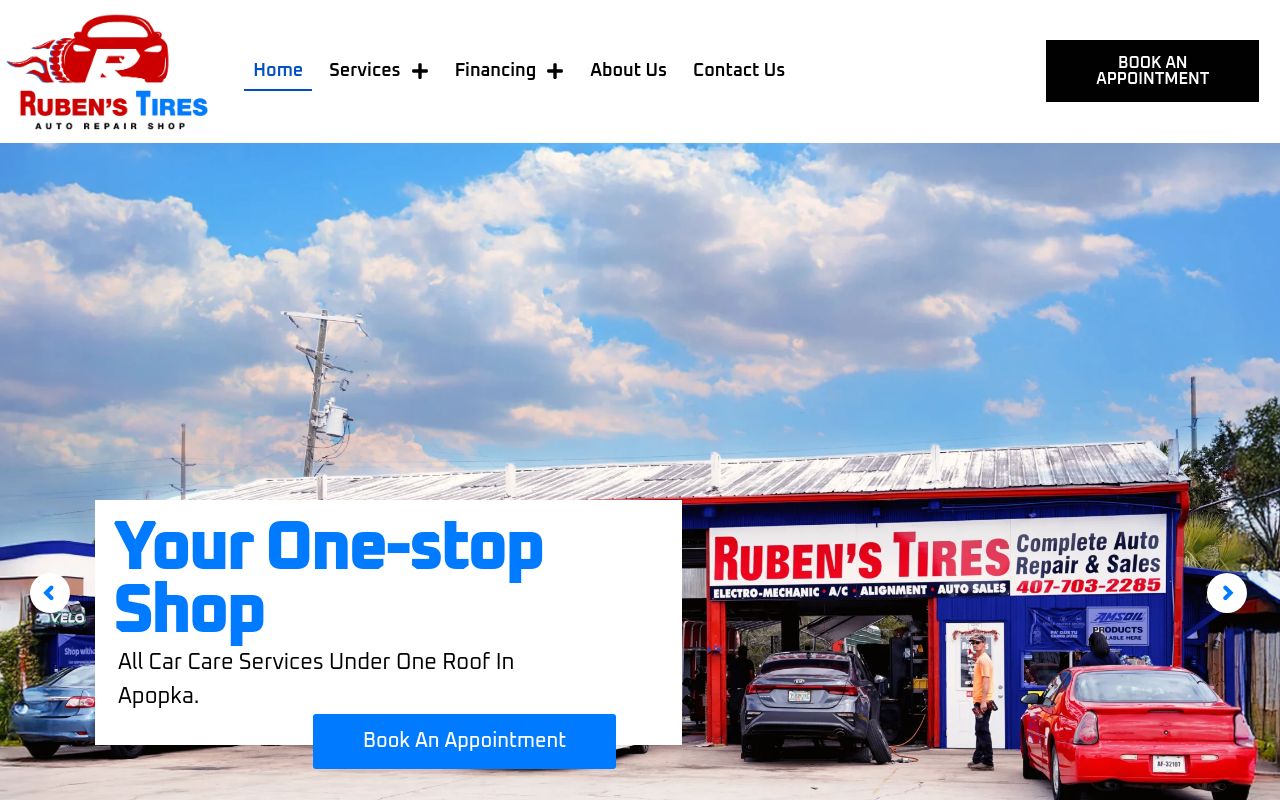 Homepage of Rubens Tires's website