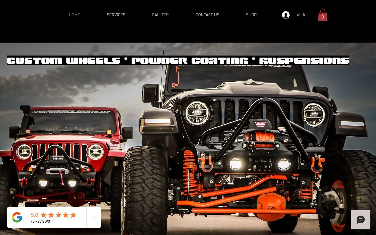 Homepage of Performance Society llc's website