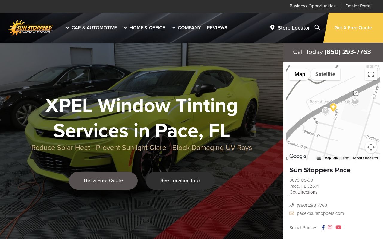 Homepage of Touch of Class Detail / Sun Stoppers Window Tinting | Paint Protection Film | Ceramic Coating's website