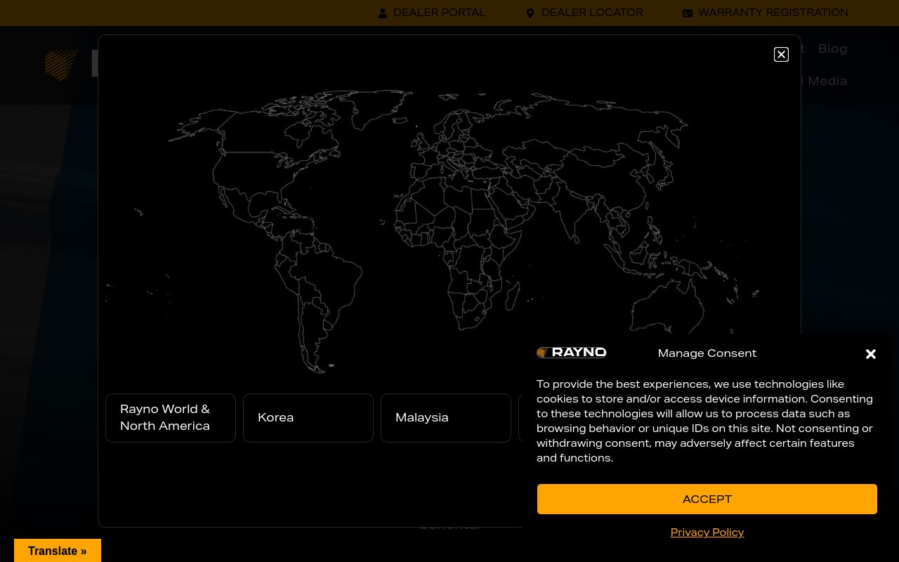 Homepage of Rayno Window Film's website