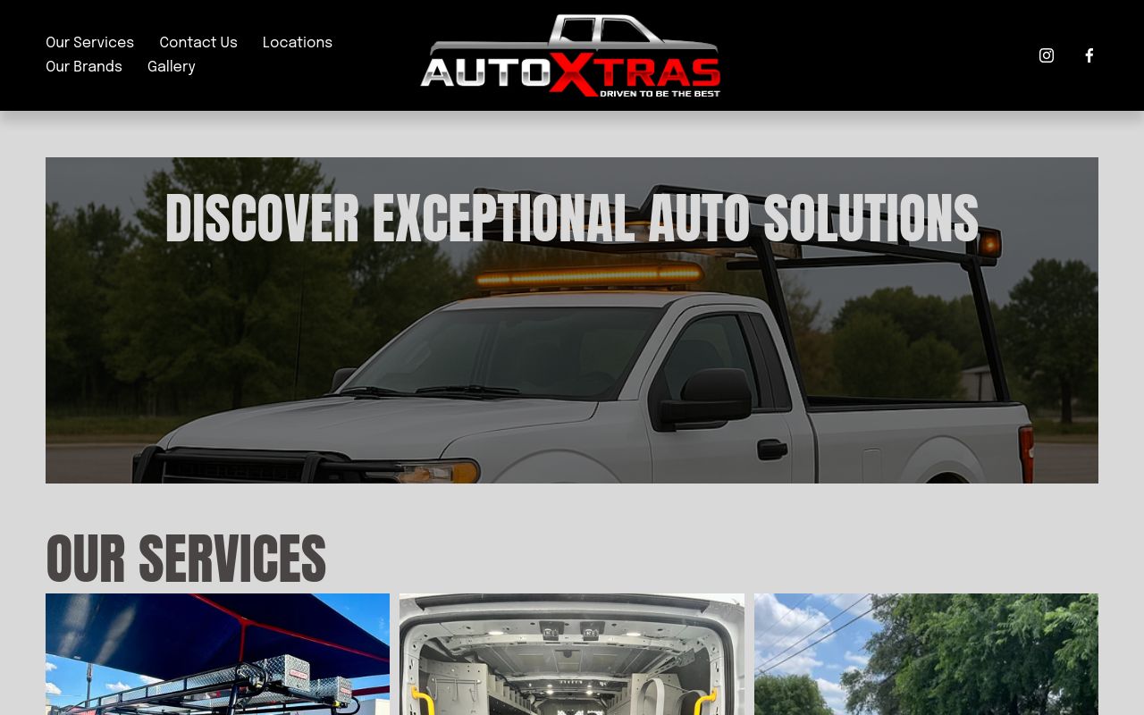 Homepage of Auto Xtras Fleet Upfit Center's website