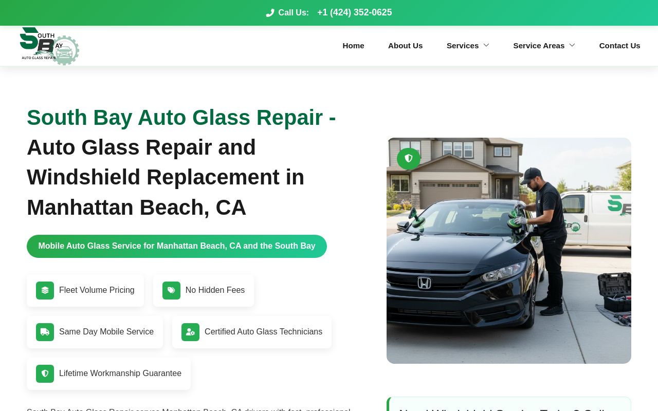 Homepage of South Bay Auto Glass Repair's website