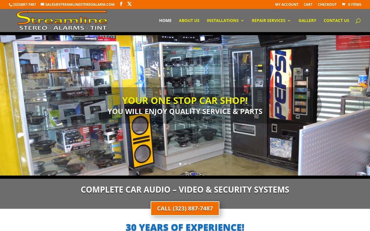 Homepage of Streamline Audio Inc - Audio Stereo Alarms Tint's website