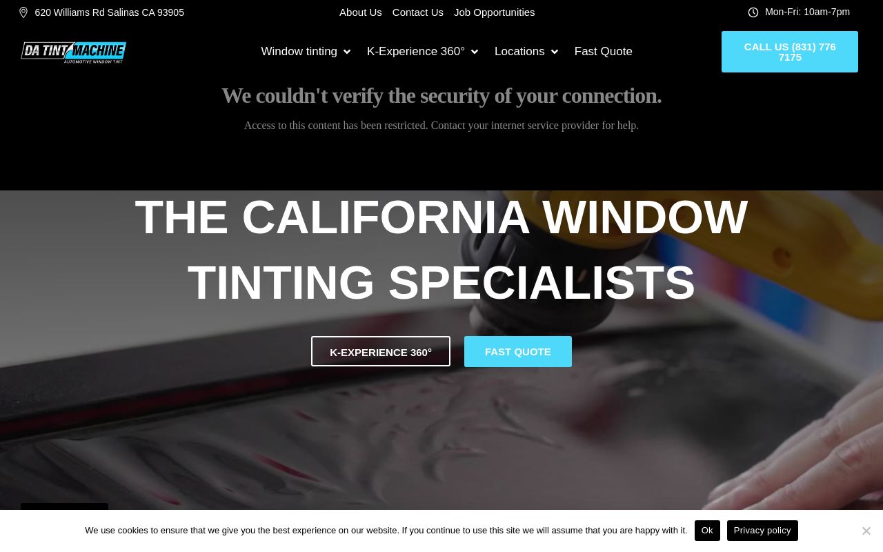 Homepage of Da Tint Machine & Audio's website