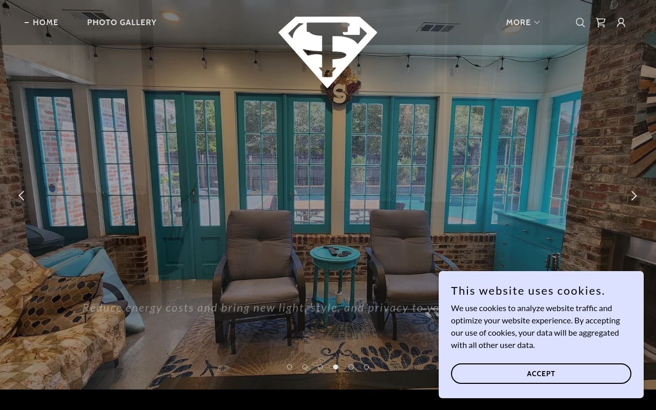 Homepage of Super Tint's website