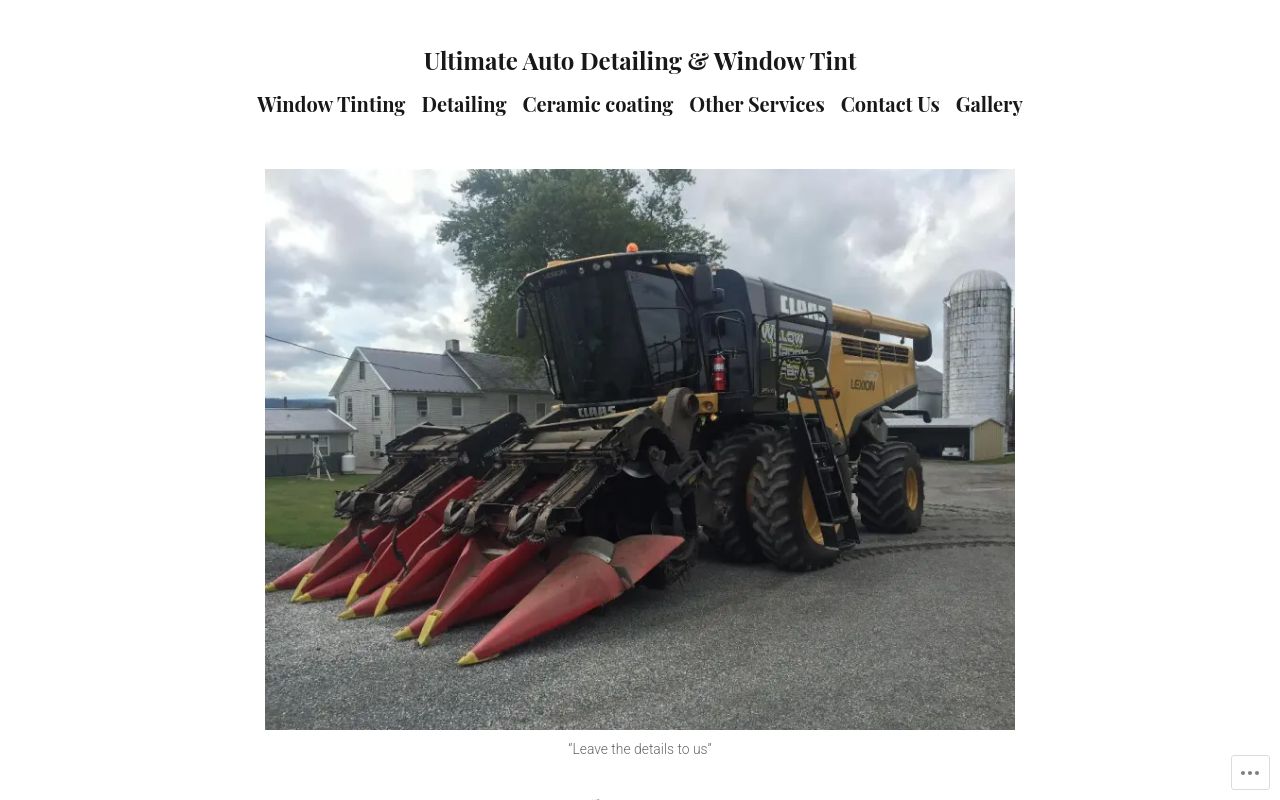 Homepage of Ultimate Auto Detailing & Window Tint's website