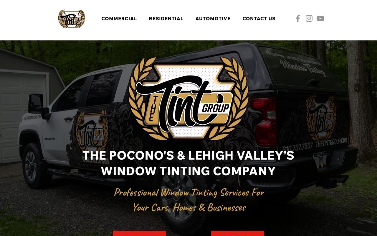 Homepage of The Tint Group's website