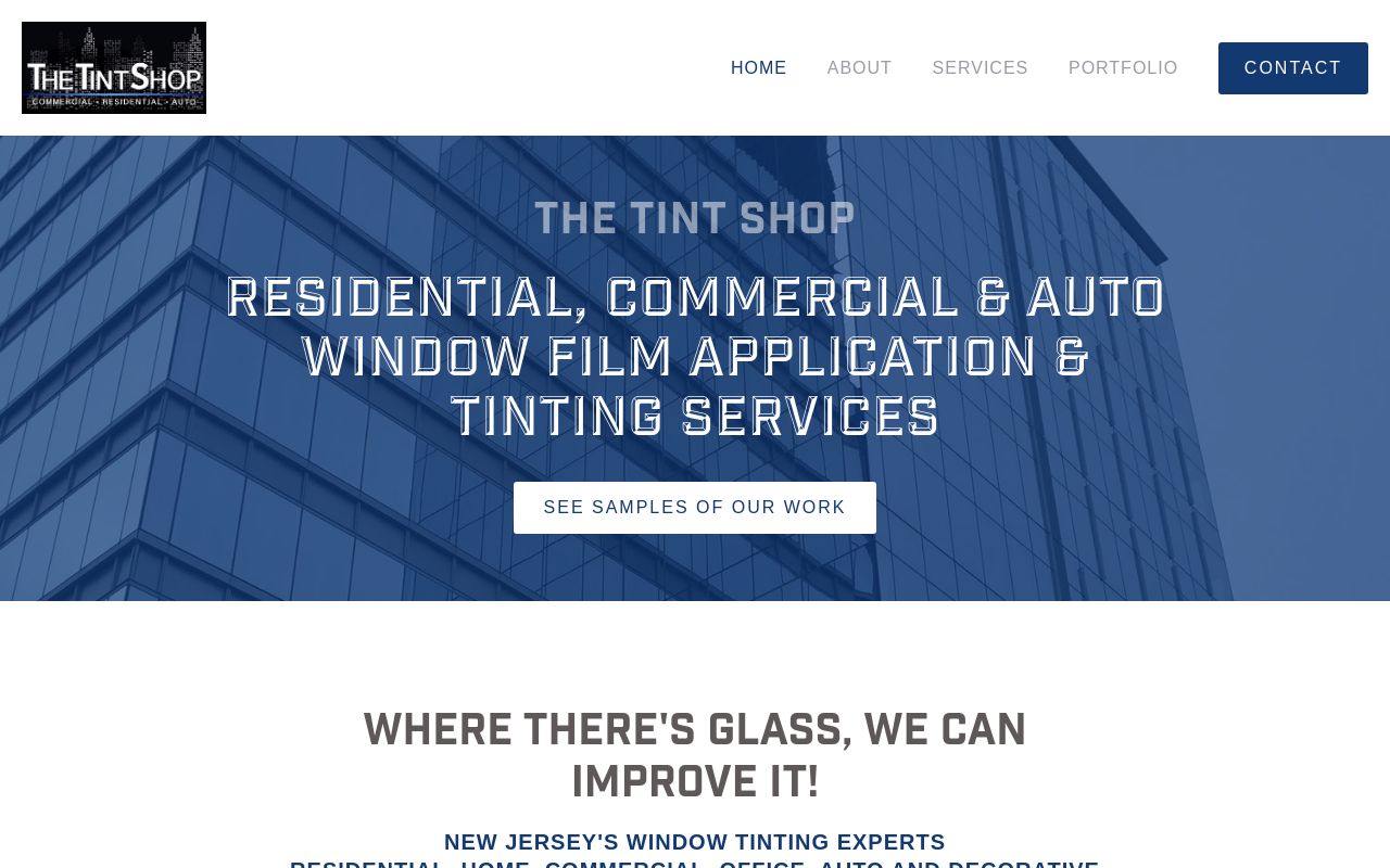 Homepage of The Tint Shop's website