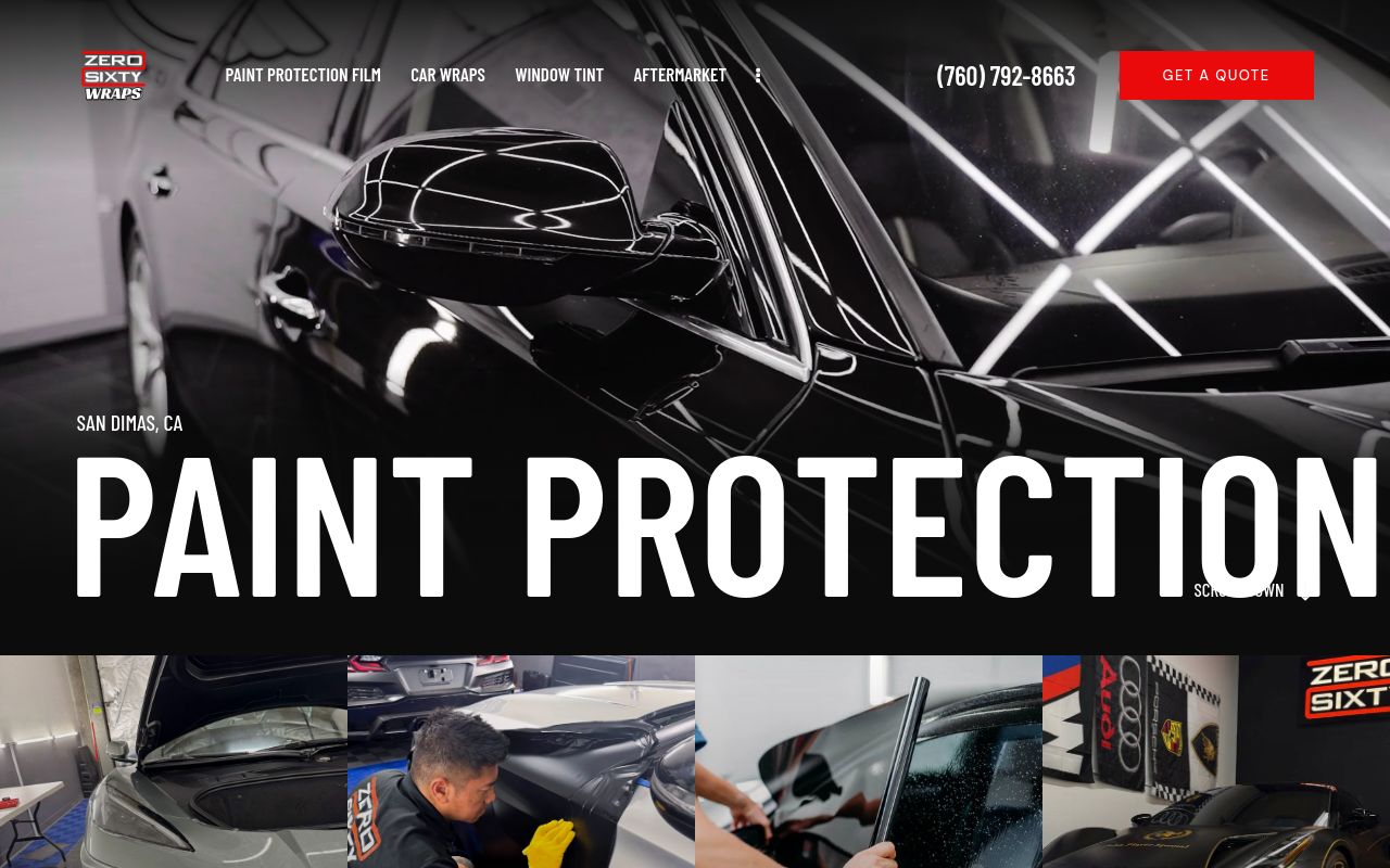 Homepage of Zero2Sixty AutoLab's website