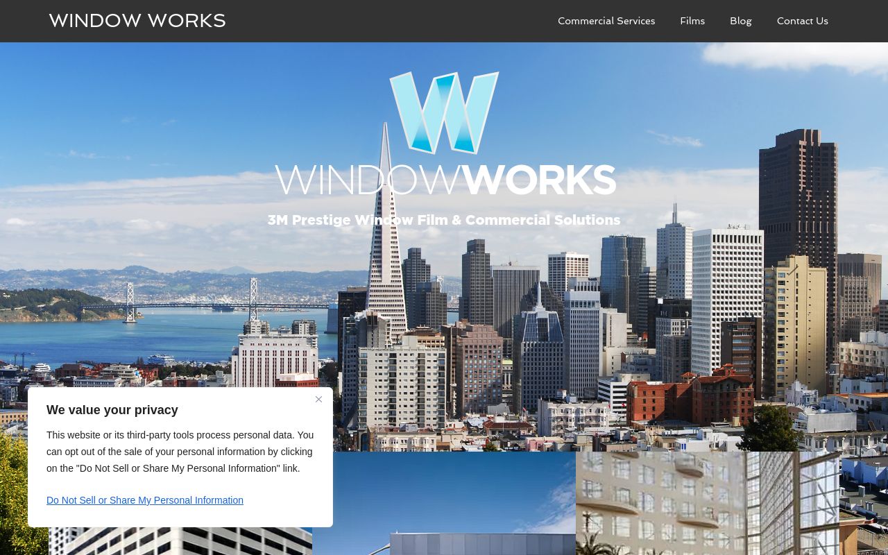Homepage of Window Works's website