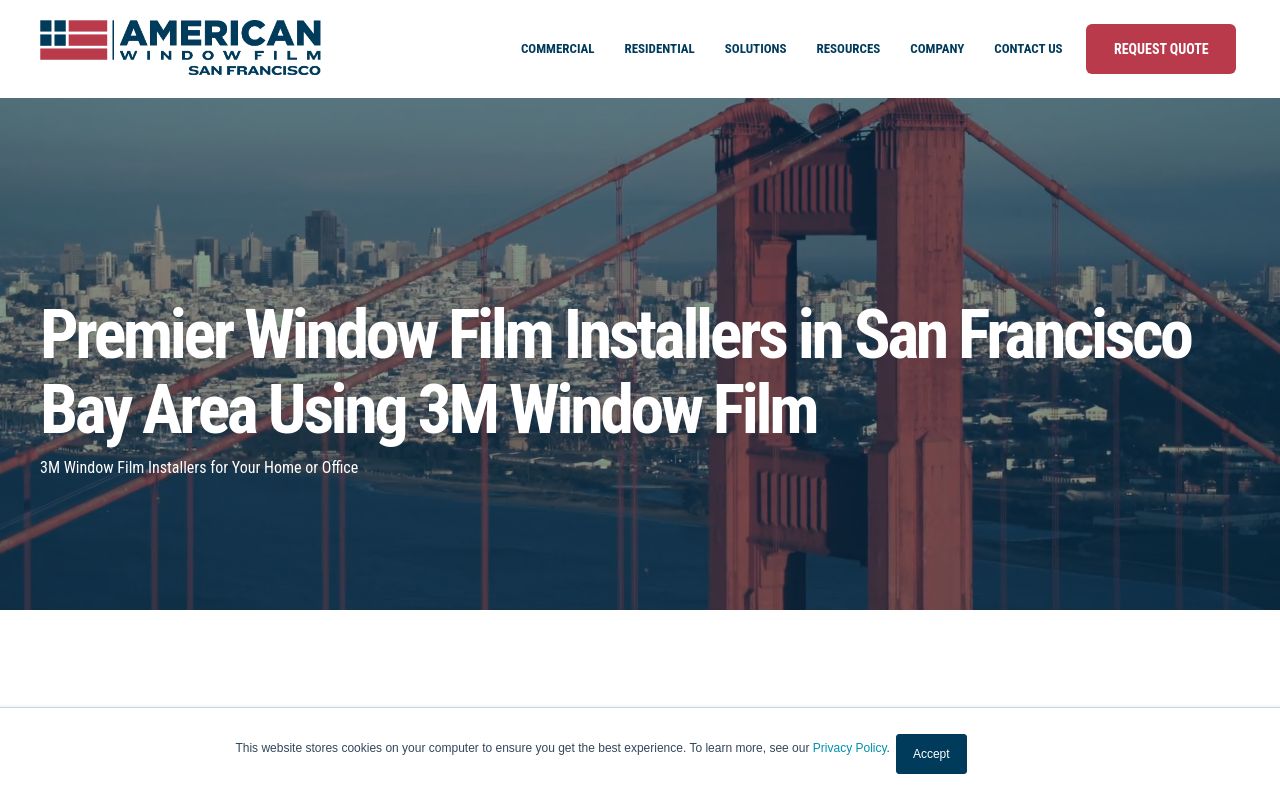 Homepage of American Window Film San Francisco's website