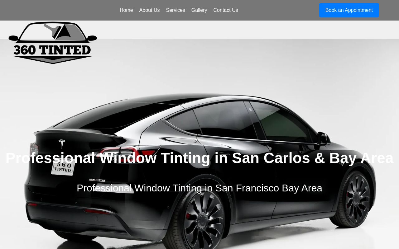 Homepage of 360 Tinted's website