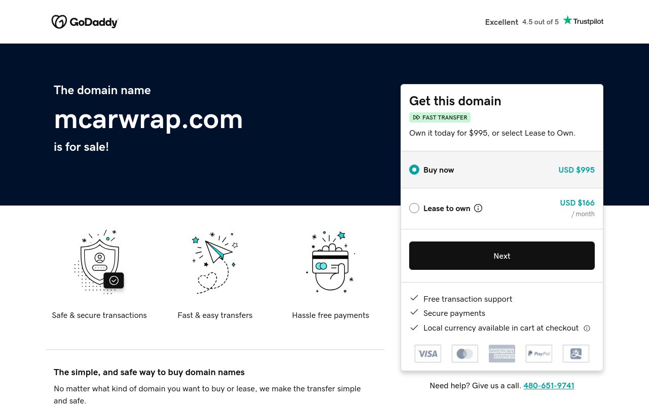 Homepage of Mcar Wrap's website
