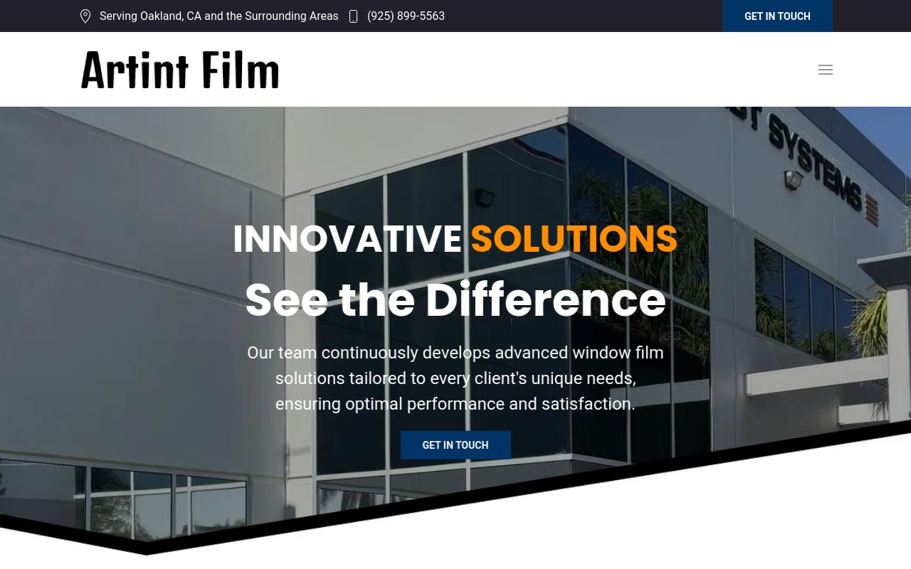 Homepage of Artint Film's website