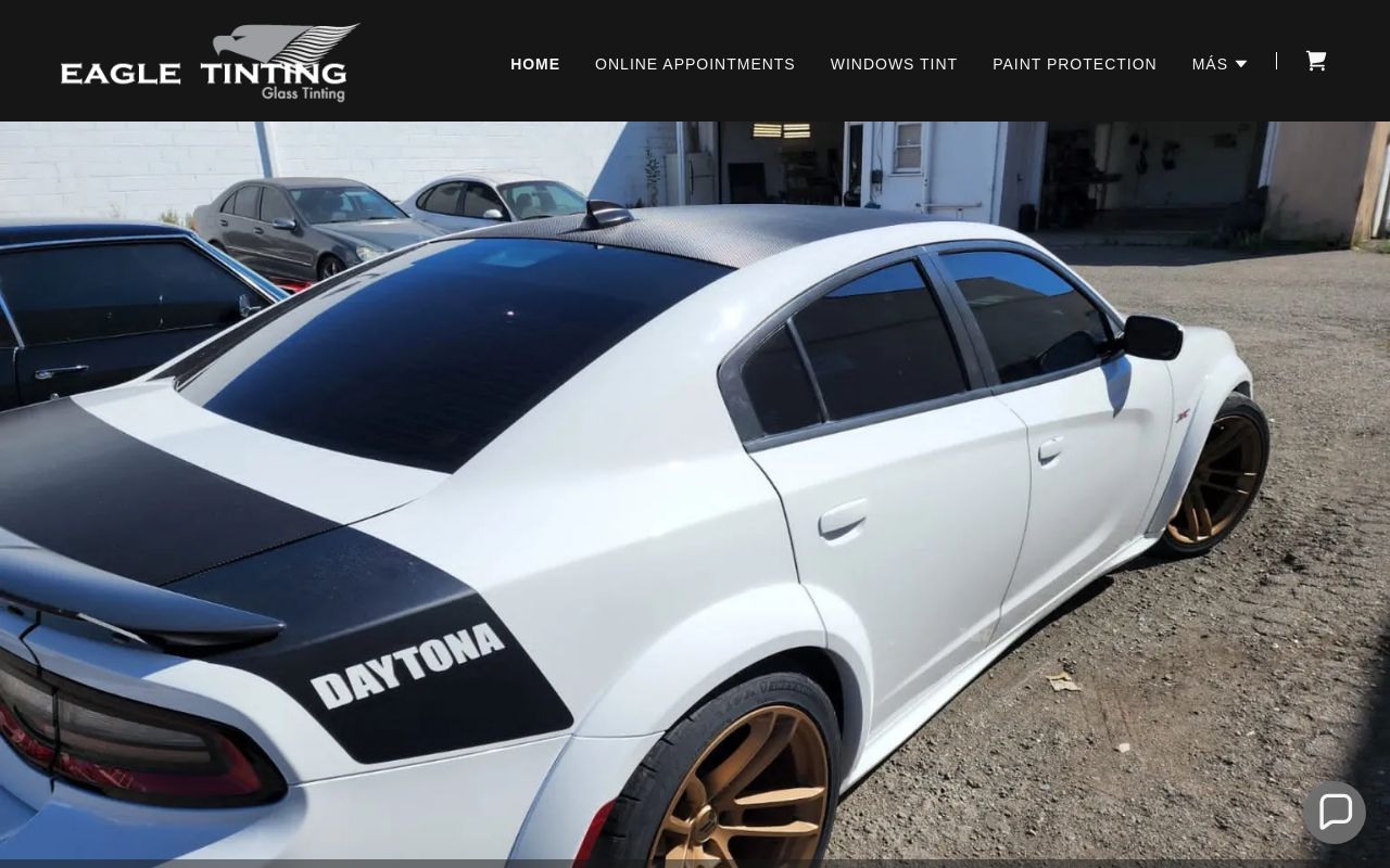 Homepage of Eagle Tinting's website