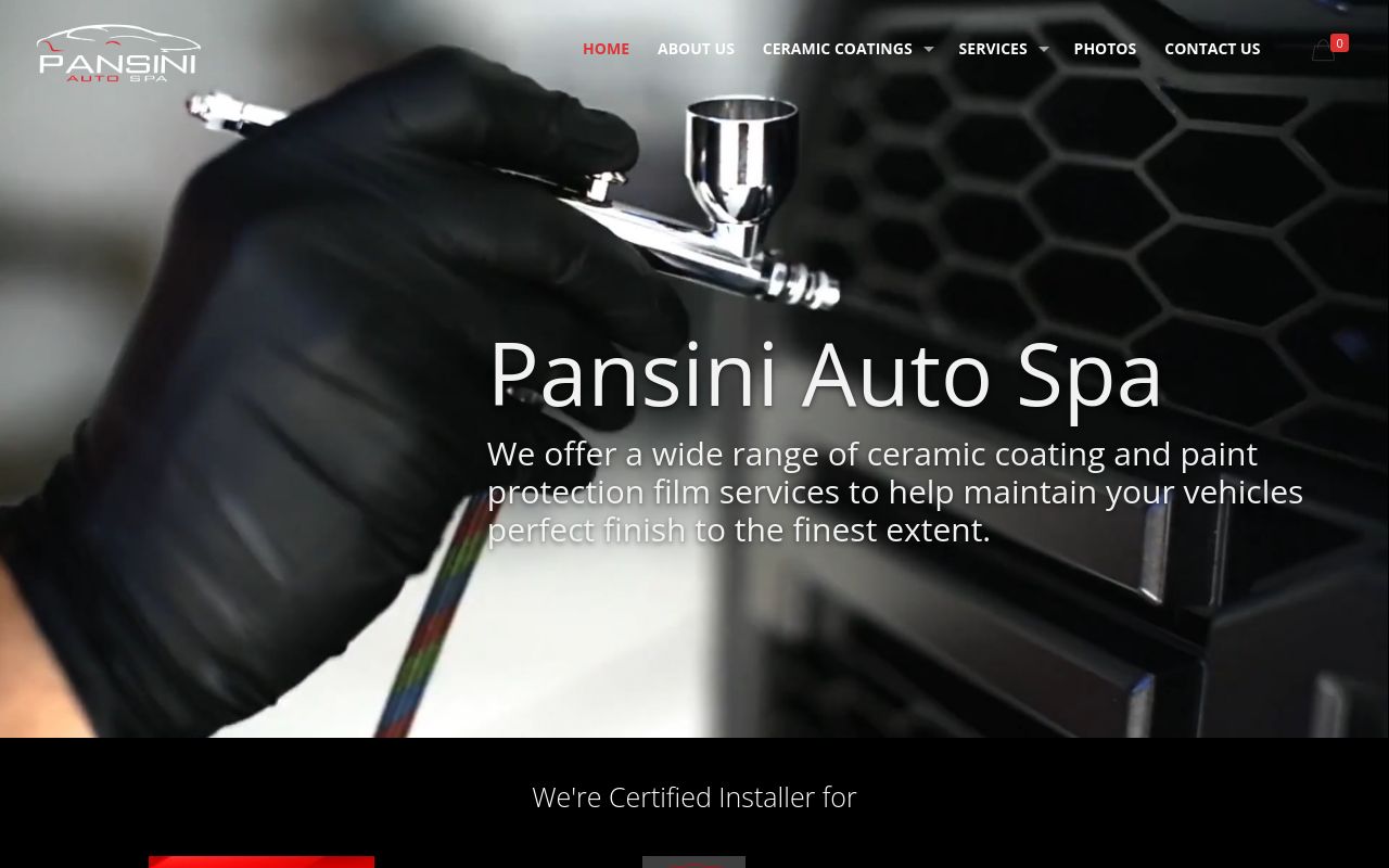 Homepage of Pansini Auto Spa LLC's website