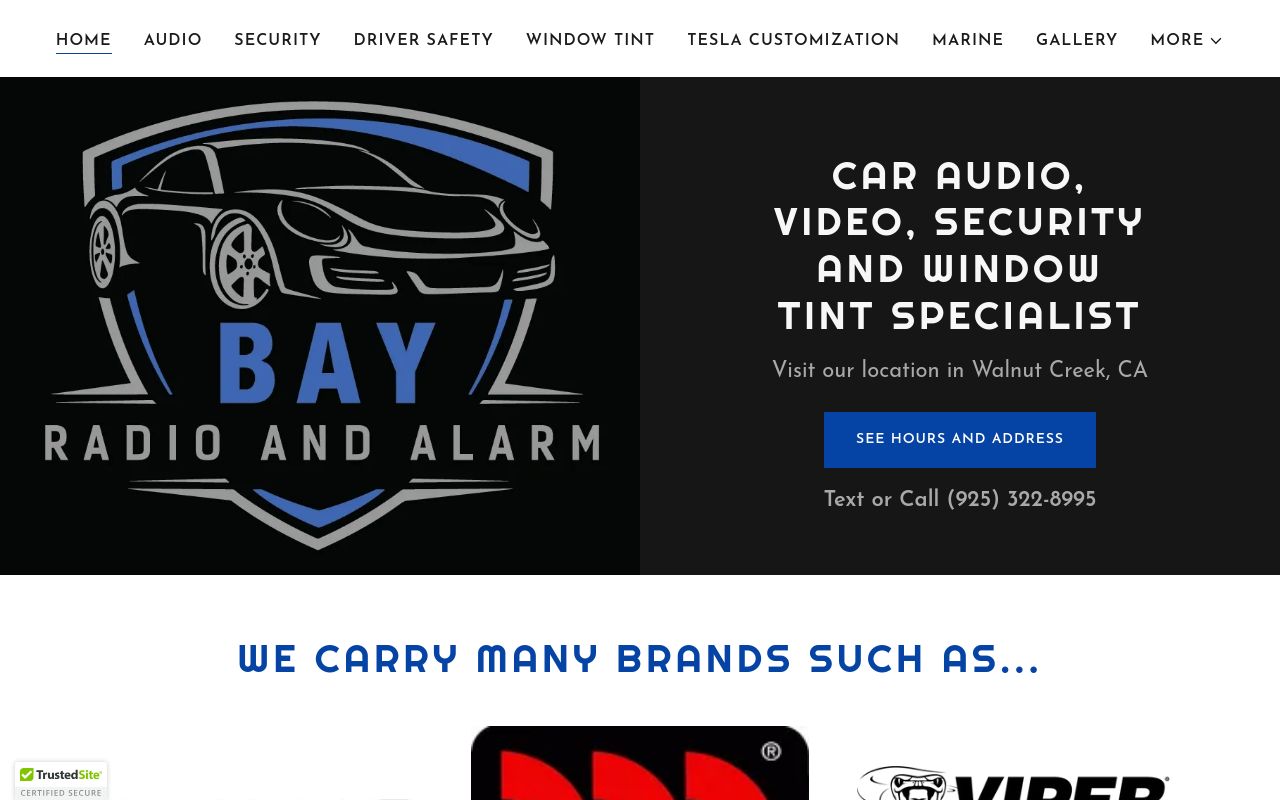 Homepage of Bay Radio And Alarm's website