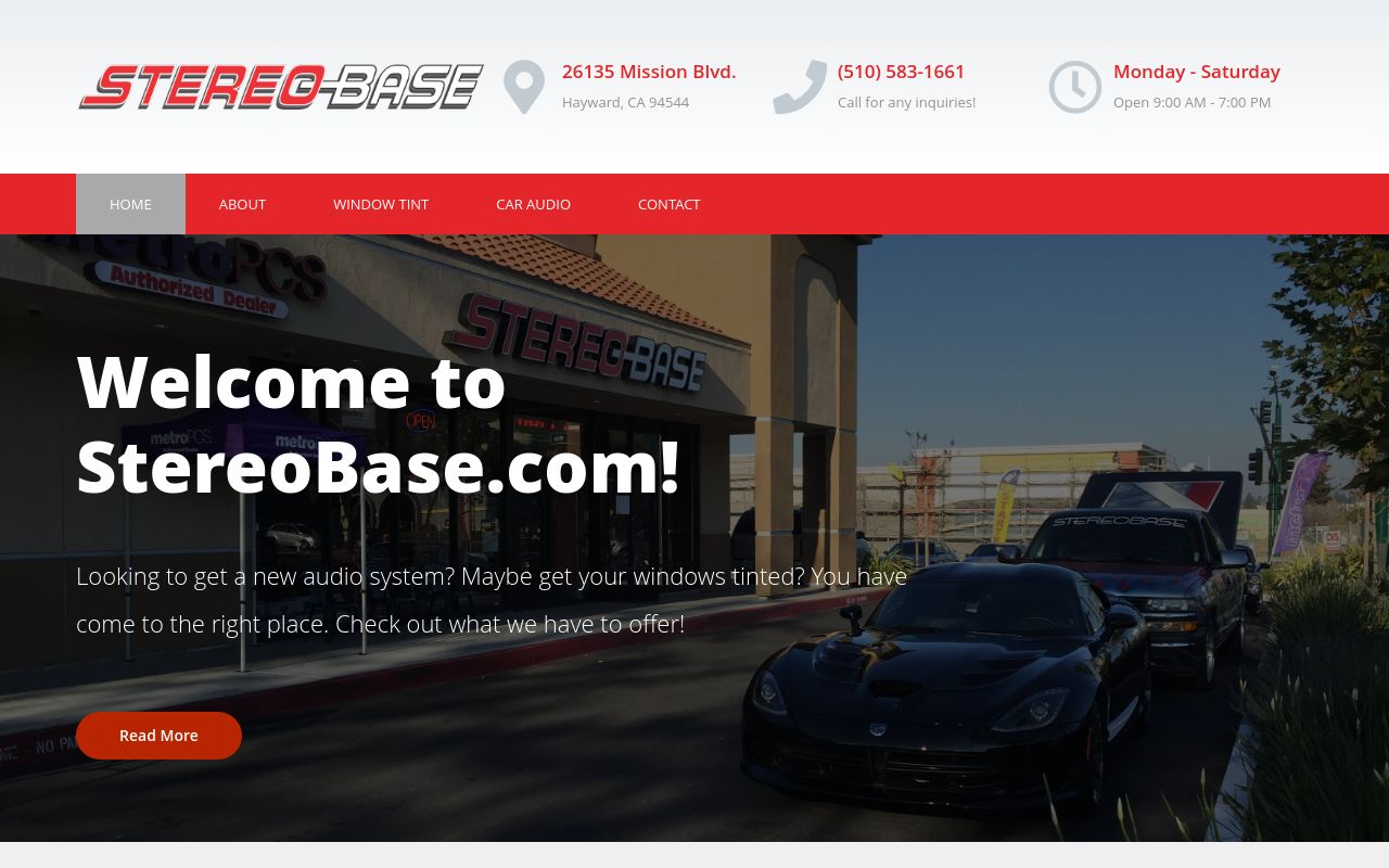 Homepage of Stereo Base's website