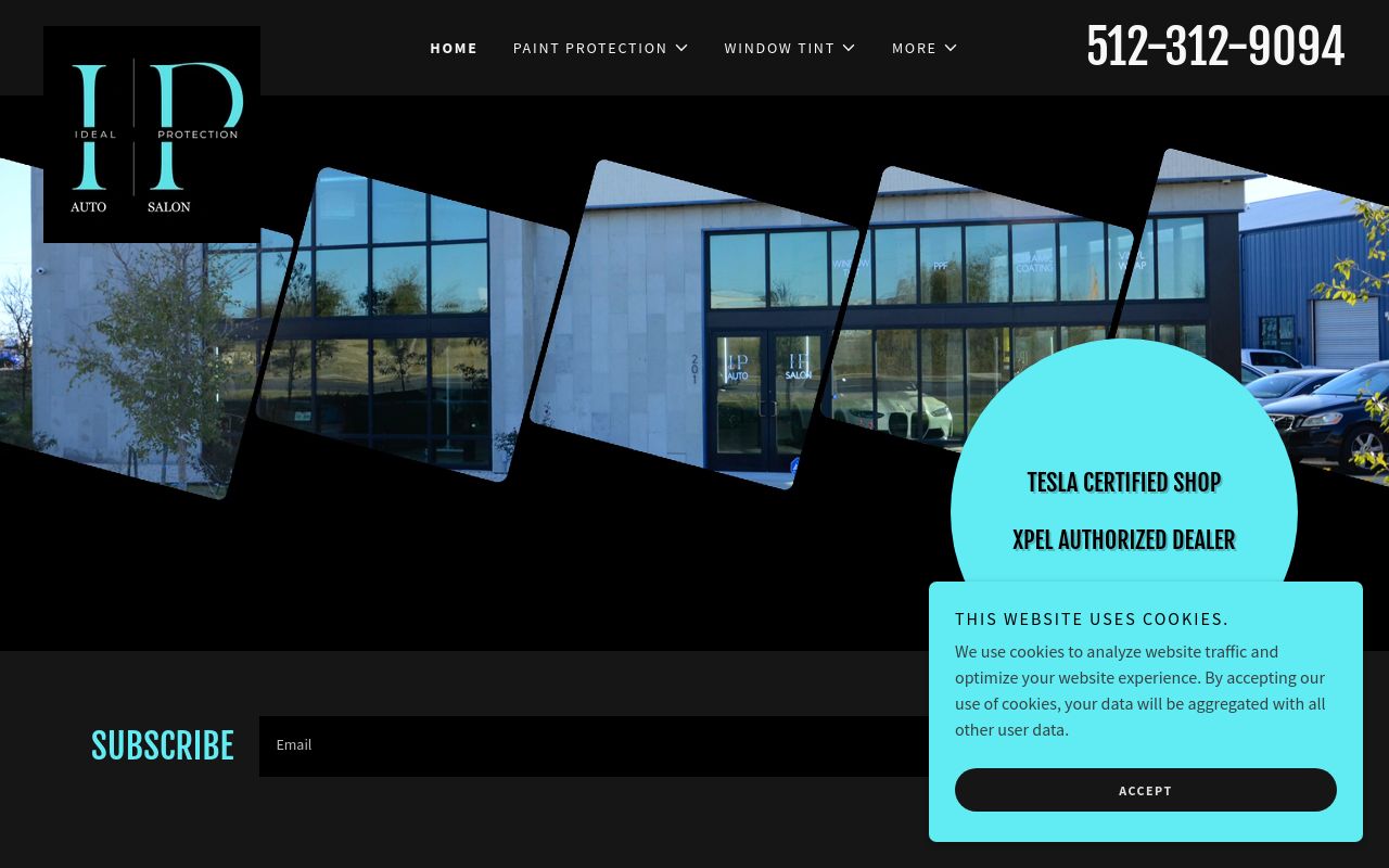 Homepage of iDeal Protection Auto Salon's website