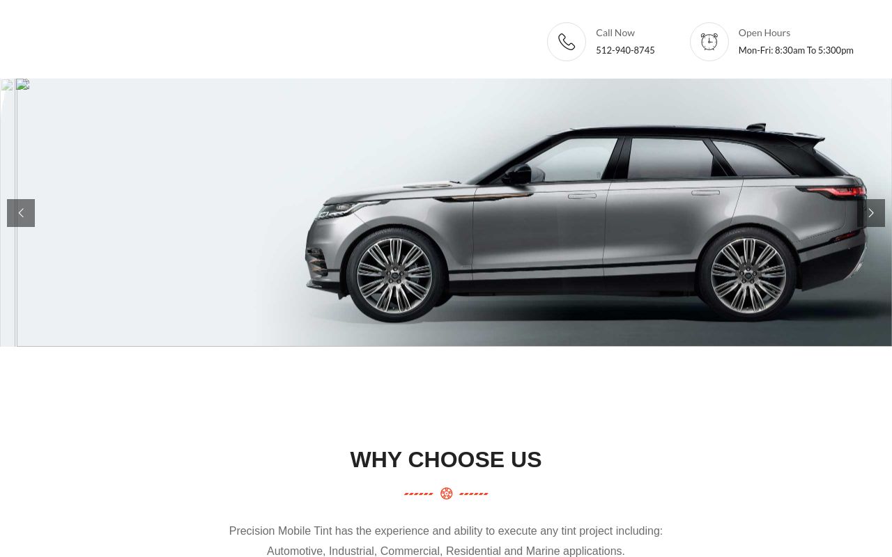Homepage of Precision Mobile Tint's website