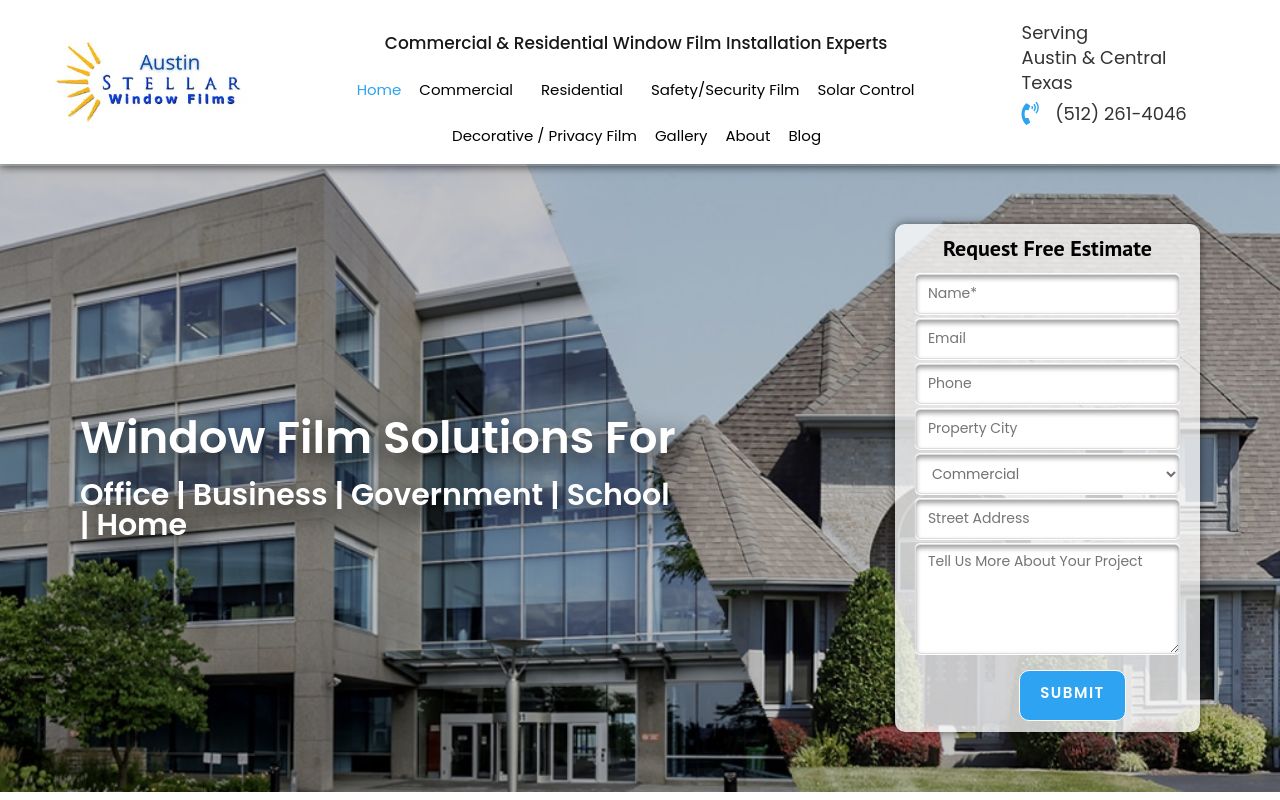 Homepage of Stellar Window Films's website