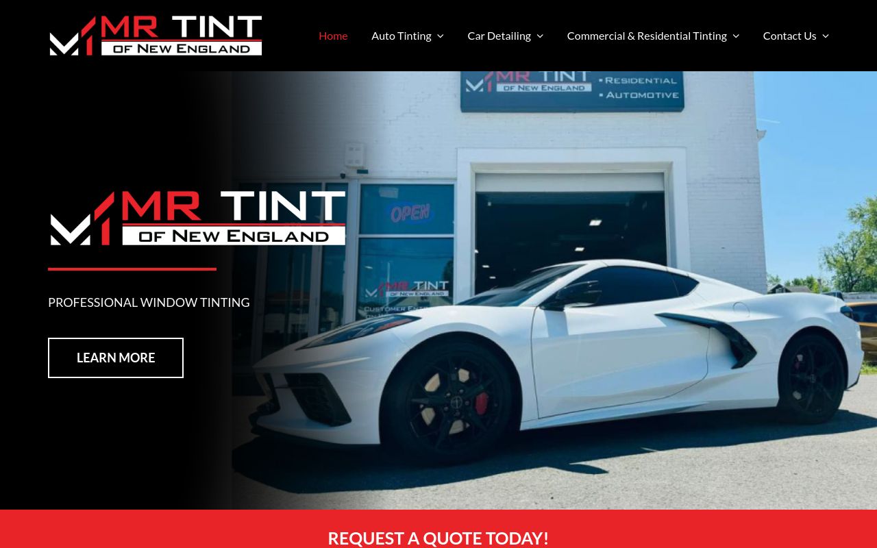 Homepage of Mr Tint of Springfield - Vinyl Wraps/Paint Protection Film's website