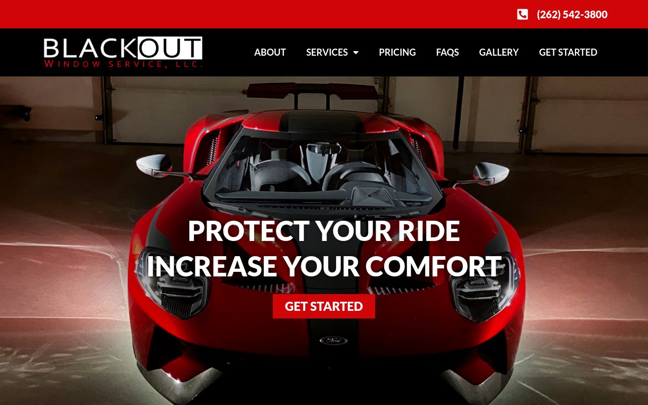 Homepage of Blackout Window Service, LLC's website