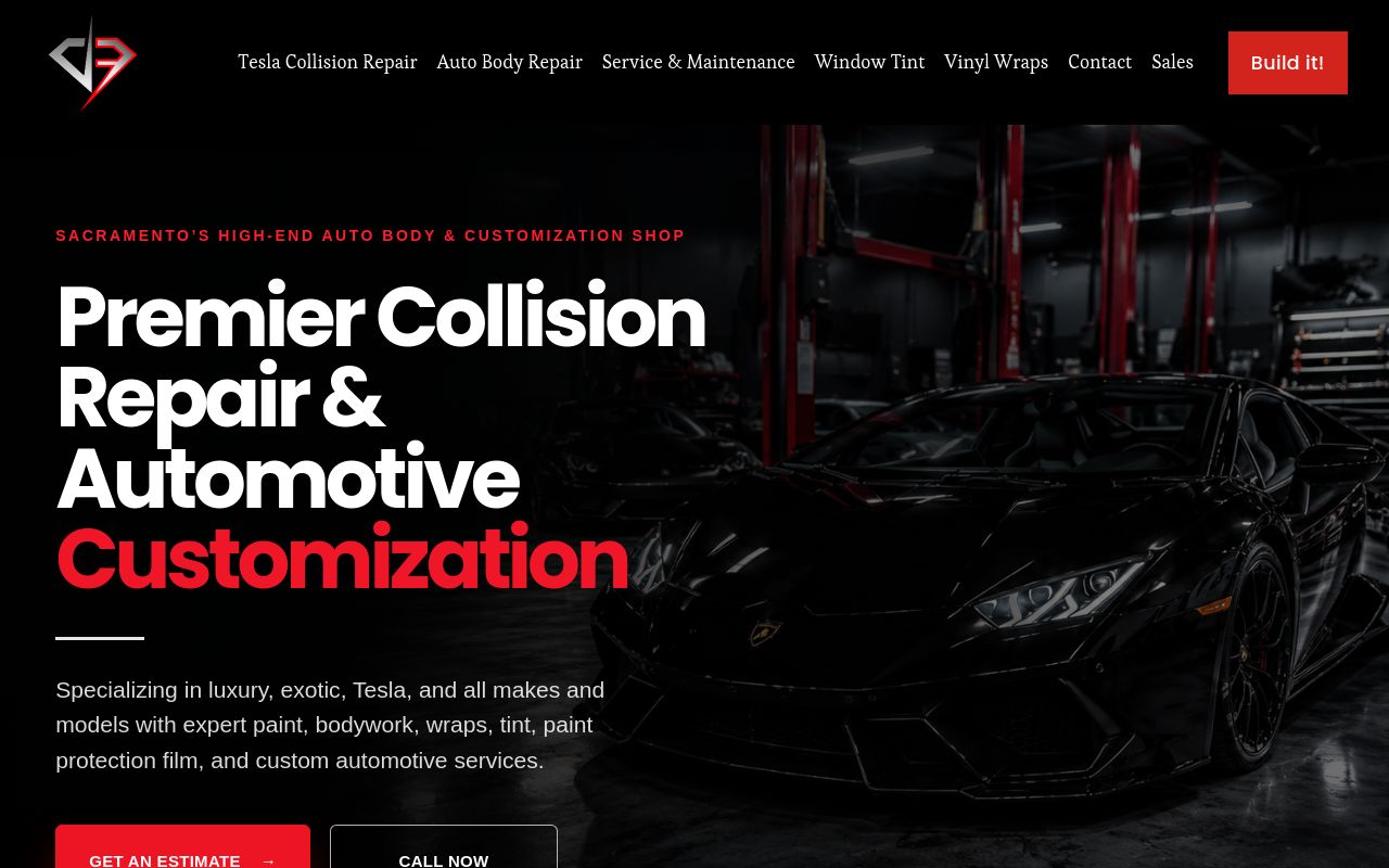 Homepage of Diamond Autosport's website