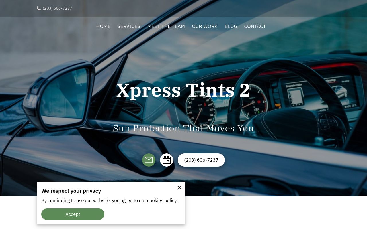 Homepage of XpressTints 2's website